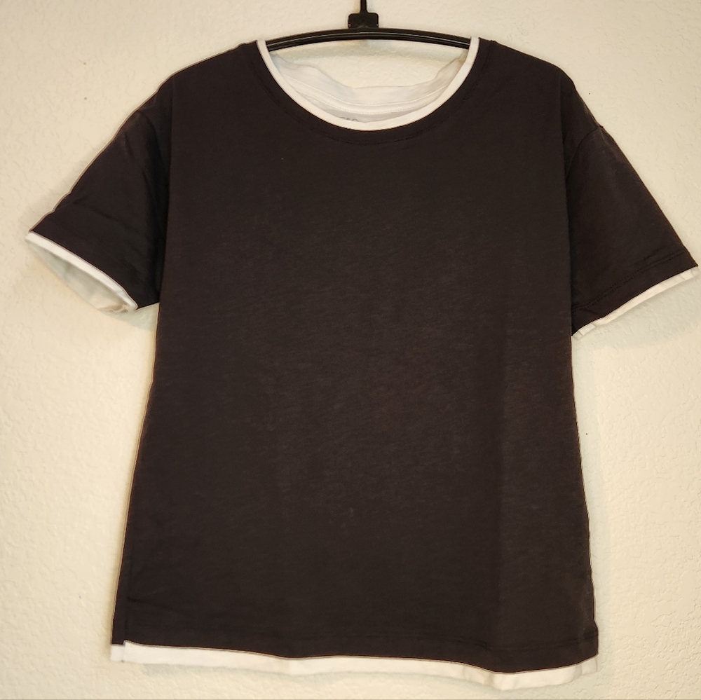NWT C&C California Black and White Pima Cotton Tee, Size XS